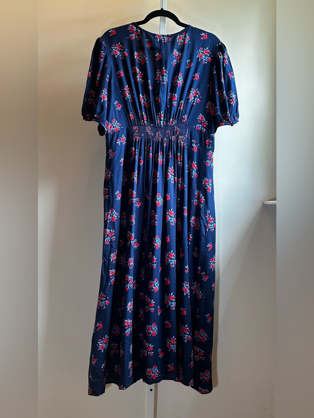 Joe Browns Blue Floral Tea Dress Puff Sleeve Midi Cottagecore NWT Size 14 - Picture 6 of 15